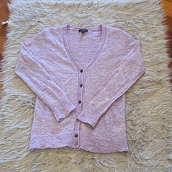 Jcrew womens light‎ purple light weight kid mohair button front cardigan - Picture 1 of 4